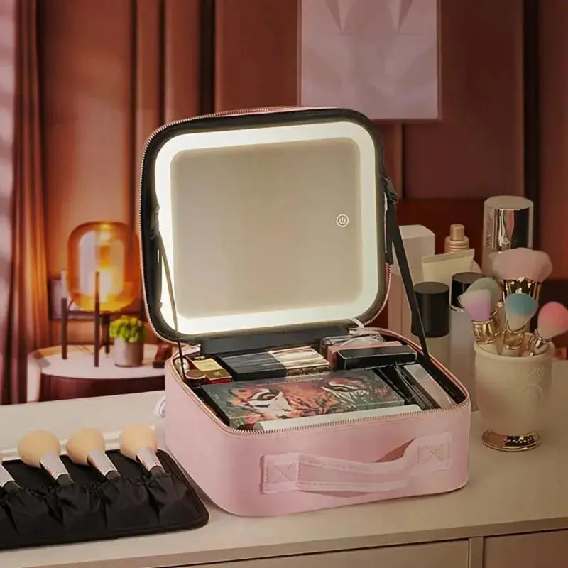 Portable LED Makeup Case LED Mirror Cosmetic Case